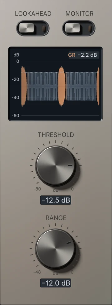 The De-esser module's interface