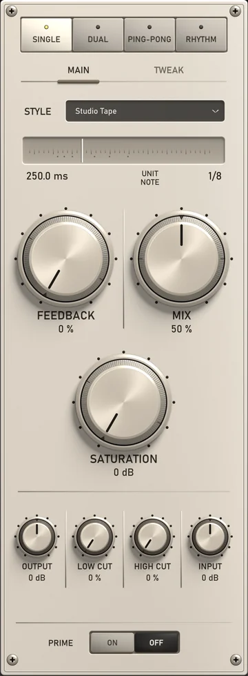 The Delay module's interface