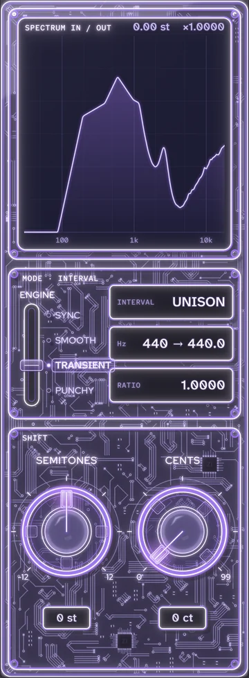 The Pitch module's interface