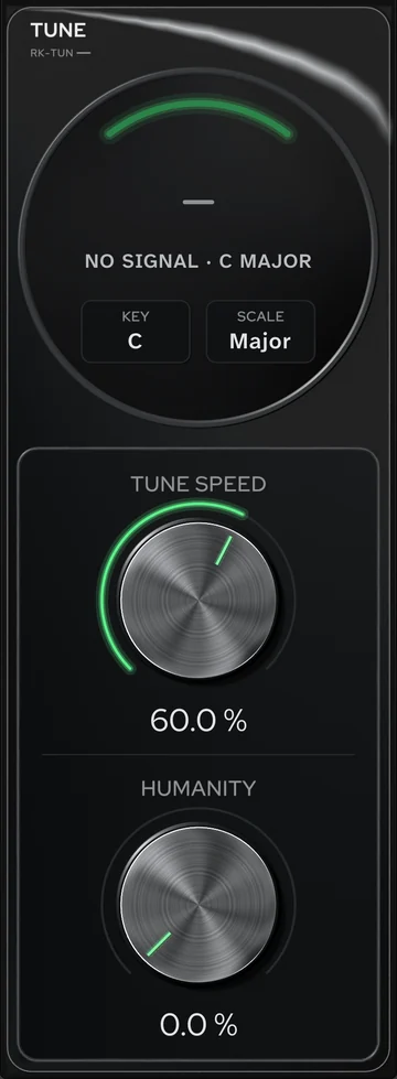 The Tune module's interface